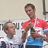 Frank Schleck clbre son titre de champion de Luxembourg 2005 catgrie lite